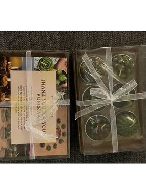 12 floating Decorative Green Succulent Tea Light Candle Gift Set - bridal shower